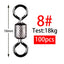 Sada 100 ks kuličkových obratlíků s bezpečnostní karabinkou (Ball Bearing Swivels)