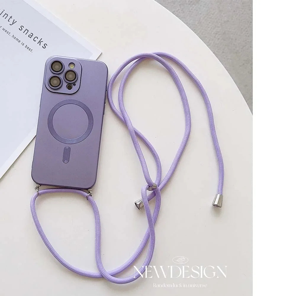 Silikonové MagSafe pouzdro se šňůrkou na krk (Crossbody)
