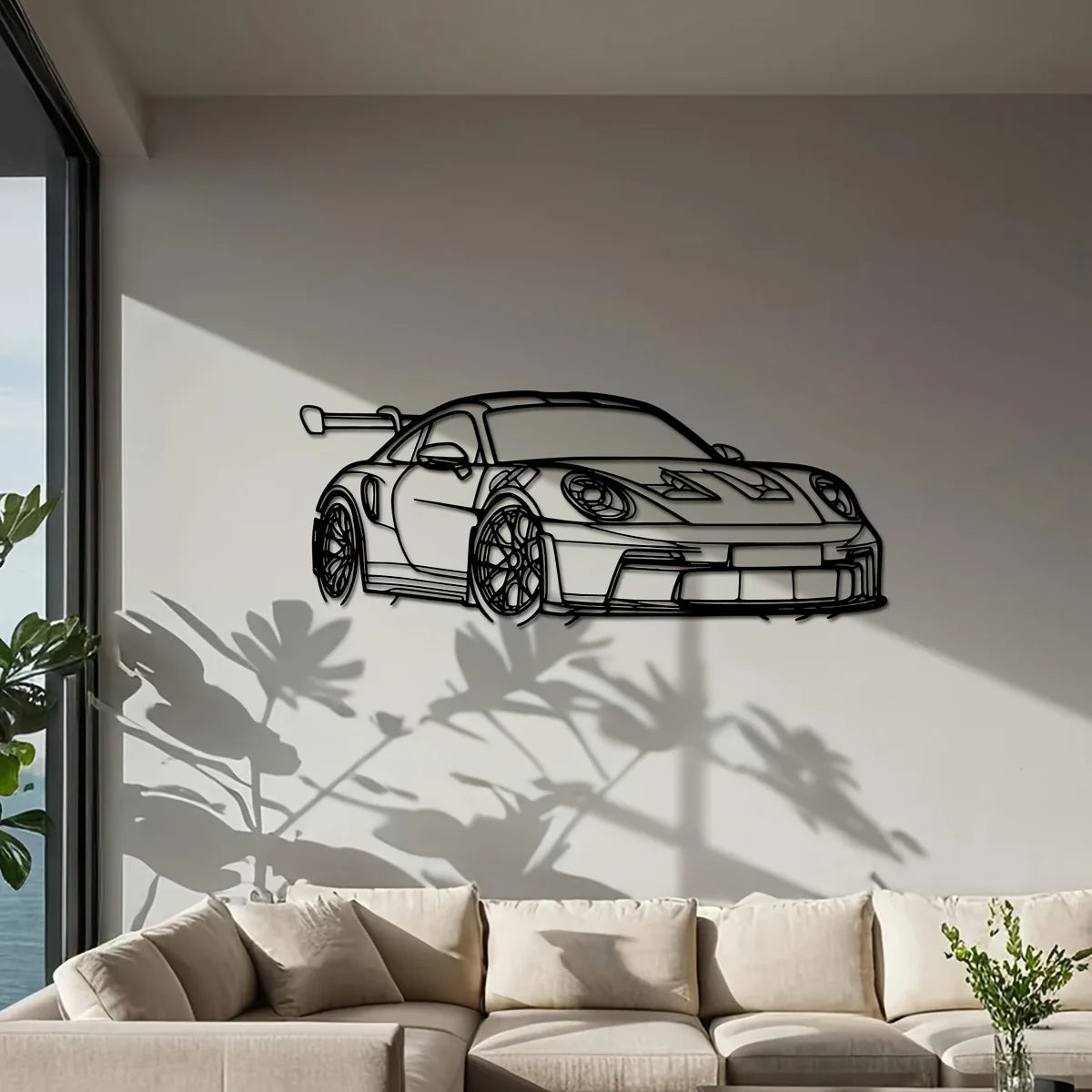 Kovová nástěnná dekorace – Porsche
