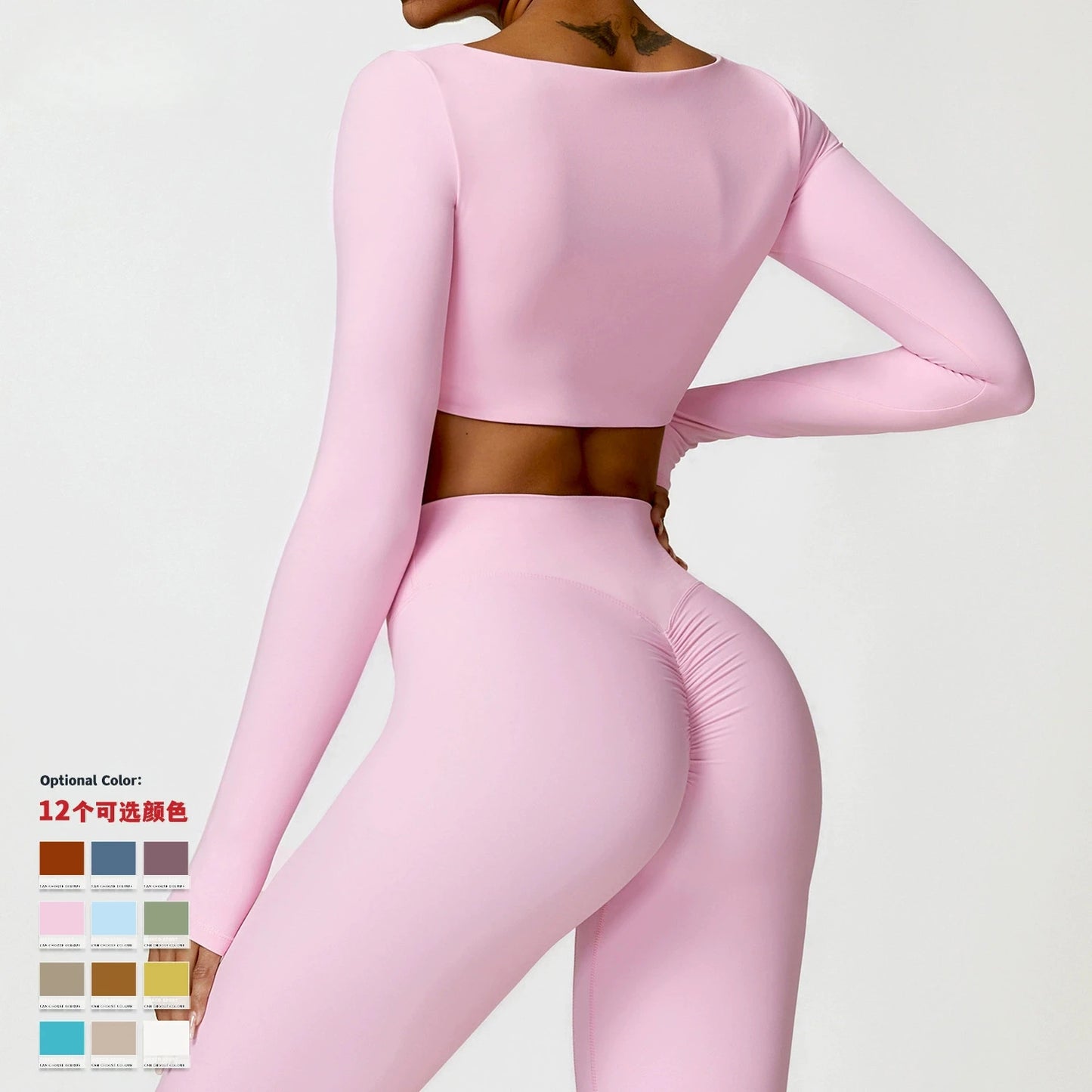 Dámský sexy Crop Top s dlouhým rukávem a čtvercovým výstřihem