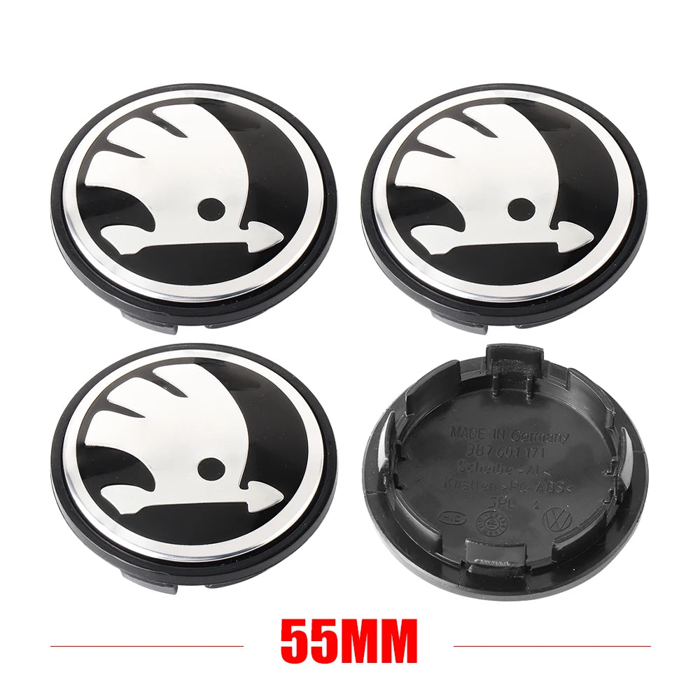 Sada 4 ks středových krytek kol Škoda (55 mm / 65 mm)