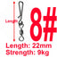 Sada 50 ks obratlíků s karabinkou (Rolling Swivel with Hanging Snap)