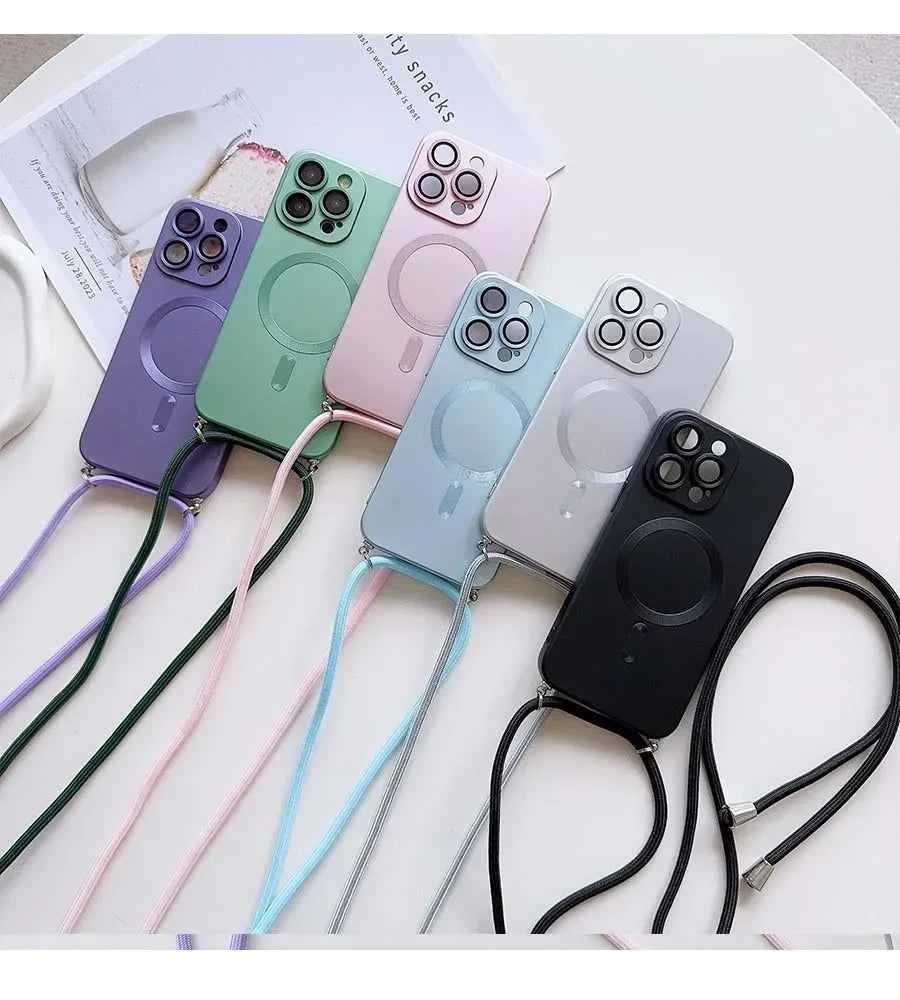 Silikonové MagSafe pouzdro se šňůrkou na krk (Crossbody)