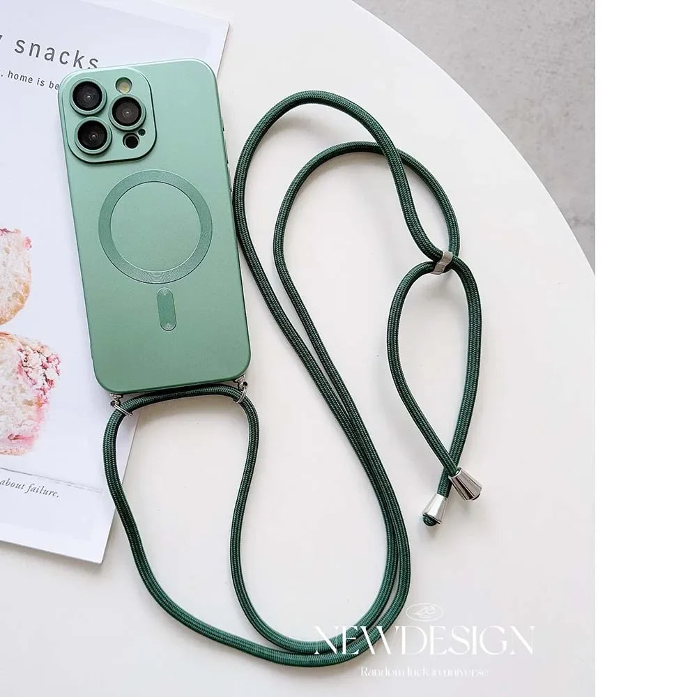 Silikonové MagSafe pouzdro se šňůrkou na krk (Crossbody)