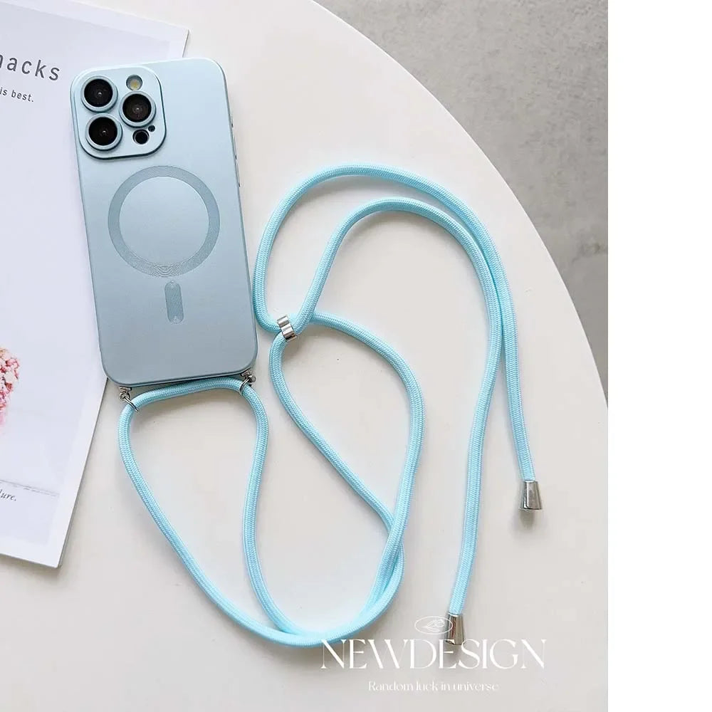 Silikonové MagSafe pouzdro se šňůrkou na krk (Crossbody)
