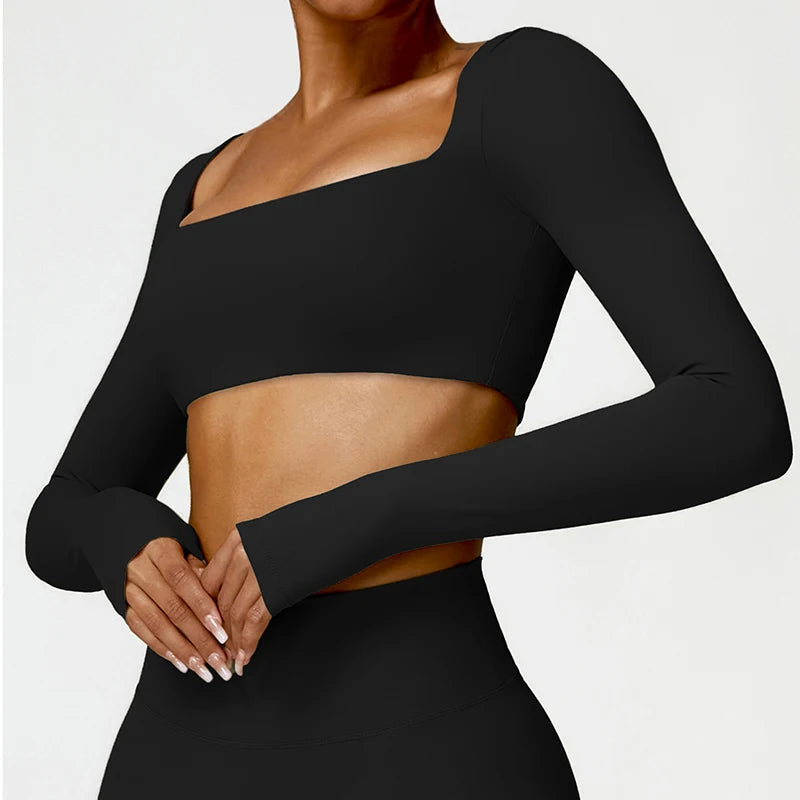 Dámský sportovní Crop Top Hearuisavy s dlouhým rukávem